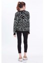 ZEBRA DESENLİ BİSİKLET YAKA KAZAK